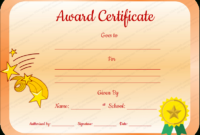 Core Value Award Certificate Template For Students Within Printable Star Naming Certificate Template