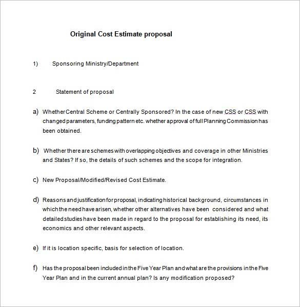 Cost Proposal Template Free Sample Example Format Download Throughout Amazing Cost Proposal Template