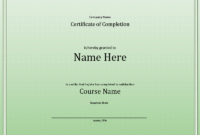 Course Completion Certificate Intended For Class Completion Certificate Template
