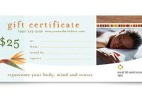 Create Designer Gift Certificates With Printable Templates With Massage Gift Certificate Template Free Download