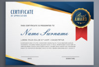 Creative Certificate Of Appreciation Award Template With With Regard To Thanks Certificate Template