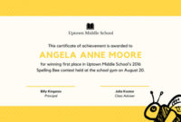 Cupcake Kid Contest Award Certificate Templatescanva With Spelling Bee Award Certificate Template