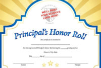 Custom Certificate Sunburst Principal&amp;#039;S Honor Roll In Throughout Track And Field Certificate Templates Free