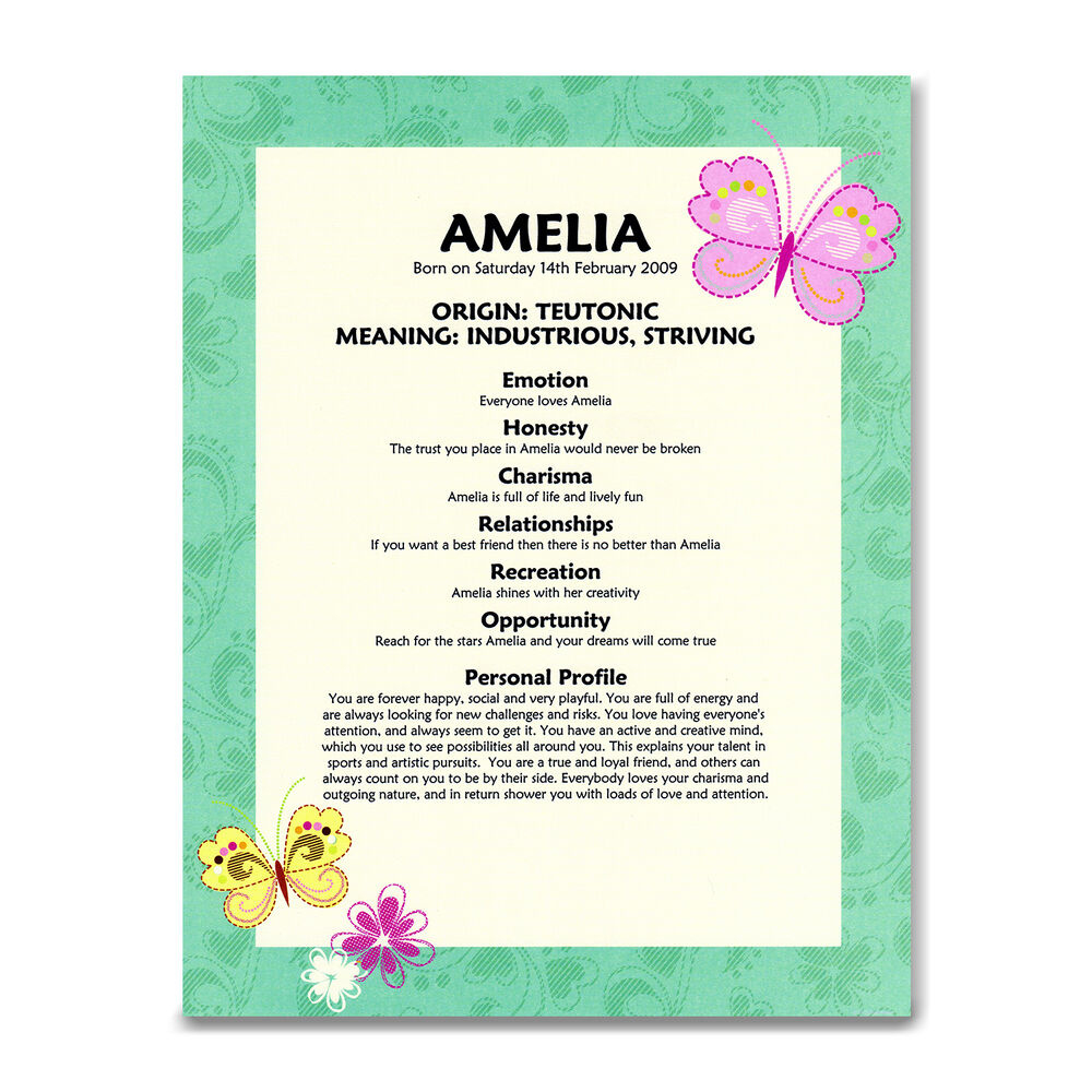 Custom Name Meaning Print Newborn Baby Girl Gift Pertaining To Baptism Certificate Template Word 9 Fresh Ideas