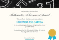 Customize 101 Achievement Certificate Templates Online Within Math Certificate Template 7 Excellence Award