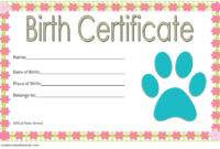 Cute Birth Certificate Template 16 Complete Designation For Cat Birth Certificate Free Printable
