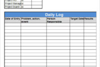 Daily Log Template Excel Printable Schedule Template For Free Project Manager Daily Log Template