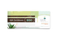 Day Spa Gift Certificate Template Design With Spa Day Gift Certificate Template