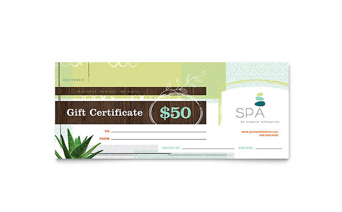Day Spa Gift Certificate Template Design With Spa Day Gift Certificate Template