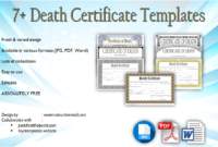 Death Certificate Template Free Download 7 New Designs Within Fake Death Certificate Template