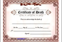 Death Certificate Template Free Download Pdf Sample Throughout Death Certificate Template
