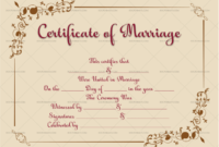 Decorative Marriage Certificate Template For Word Pdf Pertaining To Best Blank Marriage Certificate Template