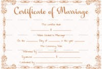 Decorative Marriage Certificate Template For Word Pdf With Regard To Marriage Certificate Editable Templates