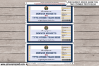 Denver Nuggets Game Ticket Gift Voucher Printable Intended For Basketball Gift Certificate Templates