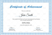 Diploma Achievement Certificate Design Template In Psd Word Within Certificate Of Achievement Template Word