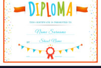 Diploma Template For Kids Inside Preschool Graduation Regarding Awesome Preschool Graduation Certificate Template Free