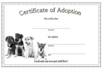 Dog Adoption Certificate Editable Templates 7 Designs Free Within Printable Pet Adoption Certificate Template Free 23 Designs