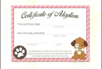 Dog Adoption Certificate Template Sample Templates Pertaining To Pet Adoption Certificate Template Free 23 Designs