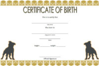 Dog Birth Certificate Template Editable 9 Designs Free Pertaining To Best Service Dog Certificate Template Free 7 Designs