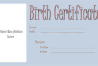 Dog Birth Certificate Template Editable 9 Designs Free Throughout Service Dog Certificate Template Free 7 Designs