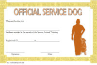 Dog Training Certificate Template 10 Latest Designs Free Inside Best Service Dog Certificate Template