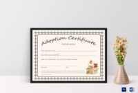 Doll Adoption Certificate Design Template In Psd Word Regarding Pet Adoption Certificate Editable Templates