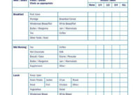 Download Food Record Chart For Care Homes For Free For Printable Home Health Care Daily Log Template