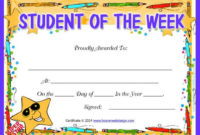 Download Prinable Student Of The Week Certificate For Free Inside Free Student Certificate Templates