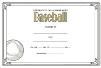 Editable Baseball Award Certificates 9 Sporty Designs Free In Physical Education Certificate 8 Template Designs