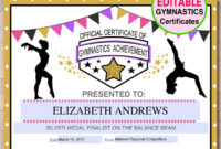 Editable Gymnastics Certificates Instant Download Gymnastics With Regard To Free Dance Award Certificate Templates