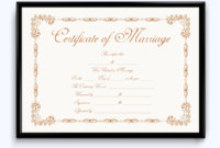 Editable Marriage Certificate Template Brown Word Layouts With Marriage Certificate Editable Templates