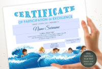 Editable Swimming Certificate Template Sport Certificate Inside Awesome Swimming Award Certificate Template