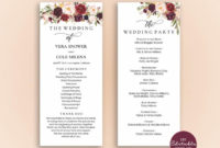Editable Wedding Program Template Order Of Ceremony With Wedding Ceremony Agenda Template