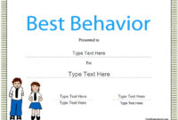 Education Certificates Award Template For Best Behavior Inside Amazing Good Behaviour Certificate Templates