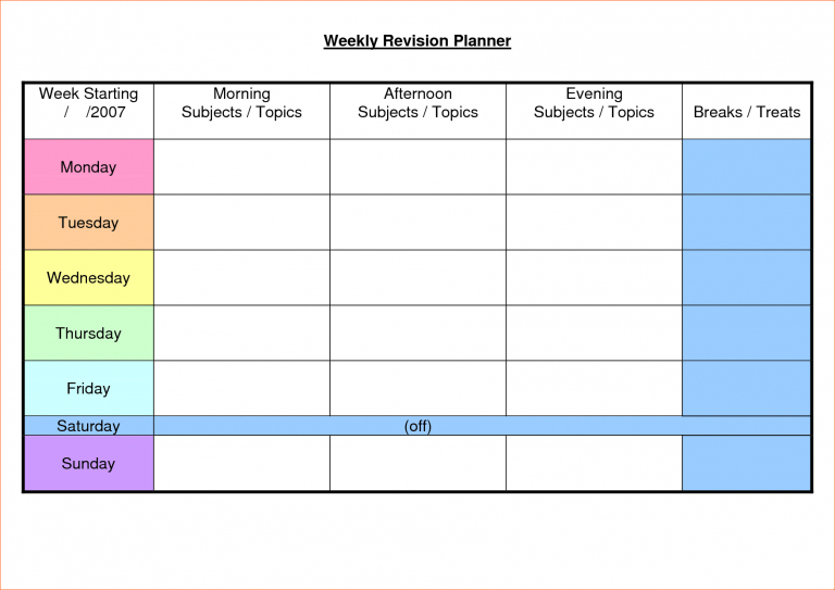️5 Free Weekly Planner Templates Pdf Word Excel ️ Within Agenda Template For Students
