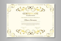 Elegant Certificate Template Vector Free Download Throughout Awesome Elegant Certificate Templates Free