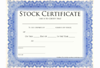 Elegant Stock Certificate Template Word Audiopinions With Regard To Printable Stock Certificate Template Word