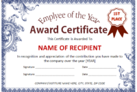 Employee Award Certificate Template Office Templates Online With Regard To Awesome Honor Award Certificate Template