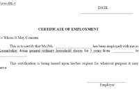 Employee Certificate Of Service Template Creative With Regard To Employee Certificate Of Service Template