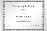 Employee Of The Month Certificate Sample Pdf Format Throughout Printable Employee Of The Month Certificate Template Word