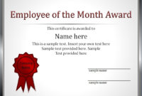 Employee Of The Month Certificate Template 11 Template Intended For Employee Of The Month Certificate Templates