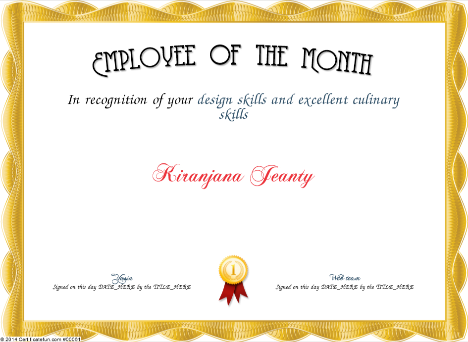 Employee Of The Month Certificate Template Driverlayer Intended For Employee Of The Month Certificate Templates
