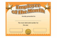 Employee Of The Month Certificate Template With Picture Inside Quality Best Employee Certificate Template