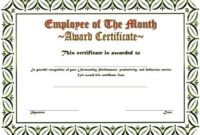 Employee Of The Month Certificate Templates 10 Best Ideas For Employee Of The Month Certificate Template With Picture