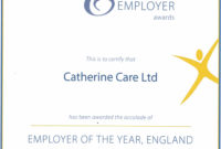 Employee Of The Year Certificate / Employee Of The Year With Free Employee Of The Year Certificate Template Free