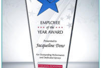 Employee Of The Year Plaque Wording Throughout Star Performer Certificate Templates