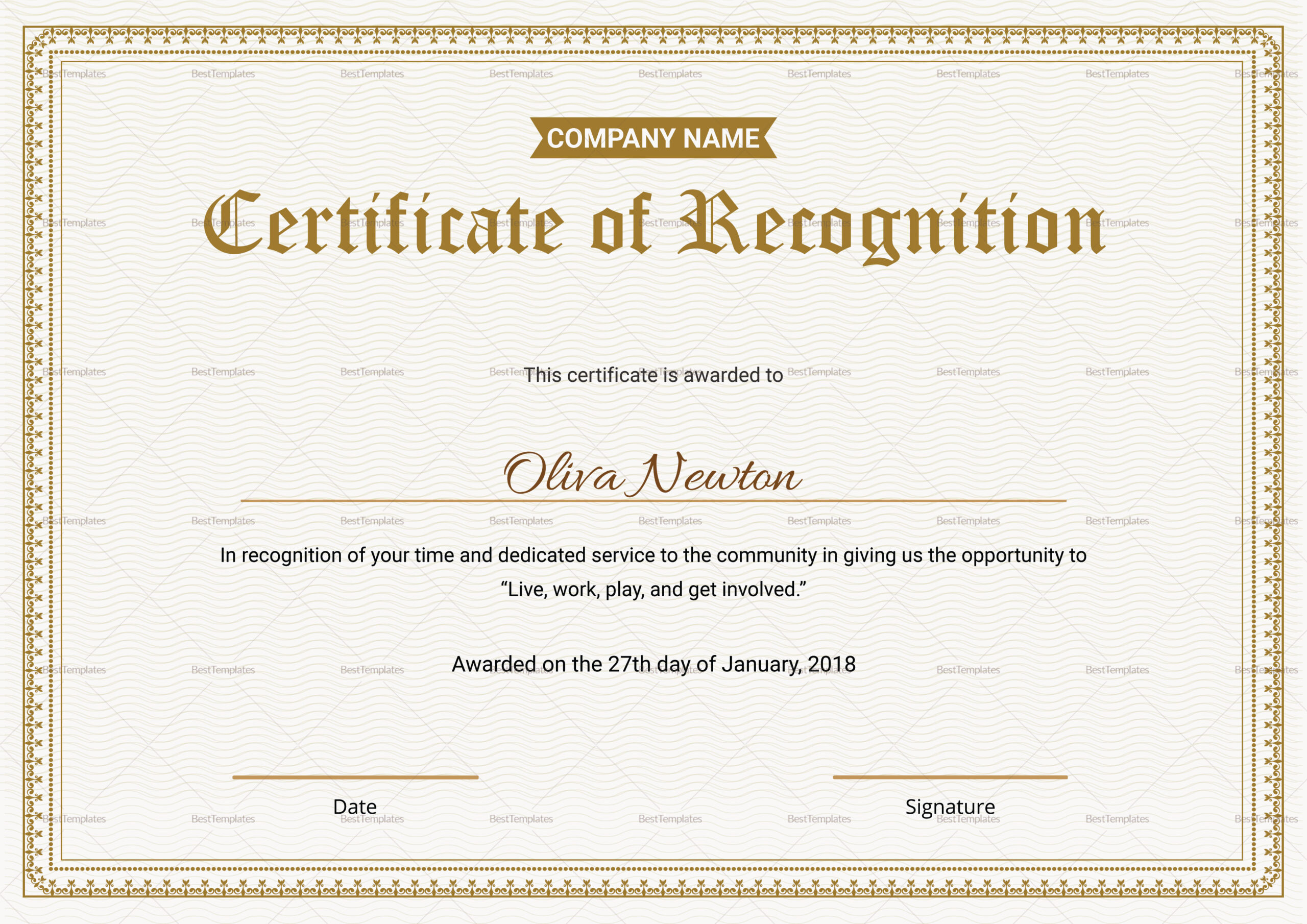 Employee Recognition Certificates Templates Calep Within Printable Professional Award Certificate Template