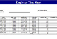 Employee Time Sheet Template My Excel Templates Pertaining To Quality Employee Time Log Template