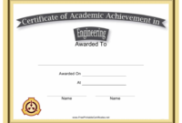 Engineering Academic Achievement Certificate Template Inside Quality Academic Achievement Certificate Templates