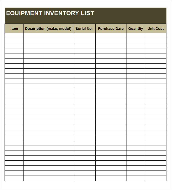 Equipment Inventory List Charlotte Clergy Coalition Throughout Awesome Inventory Control Log Template